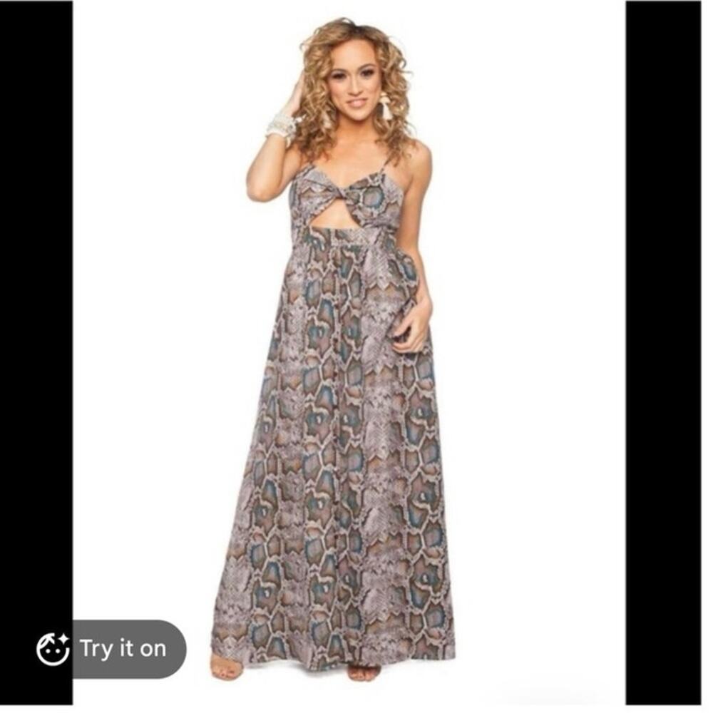 Buddy‎ Love Snakeskin Print Maxi Dress Size XS
